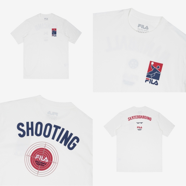 휠라 2020 TEAM FILA 티셔츠 에디션 (왼쪽 위부터 시계방향_펜싱,핸드볼,스케이트보드,사격 순)