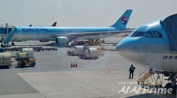 23. 4. 22.  김포공항에 머물고 있는 대한항공 여객기.  [사진=박시나 기자]