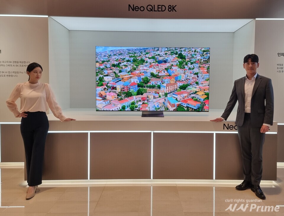 24.3.13 삼성전자 서초사옥에서 진행된 신제품 론칭 행사 'Unbox&Discover 2024'에서 공개된 'Neo QLED 8K TV' [사진=이가현 기자]